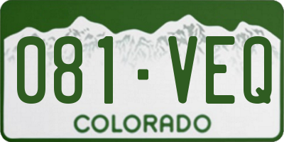 CO license plate 081VEQ
