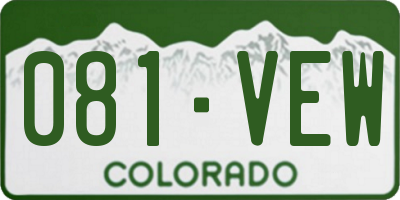CO license plate 081VEW