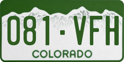 CO license plate 081VFH