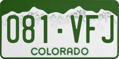 CO license plate 081VFJ