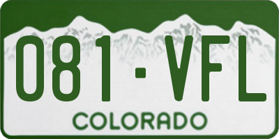 CO license plate 081VFL