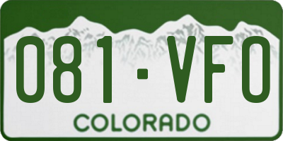 CO license plate 081VFO