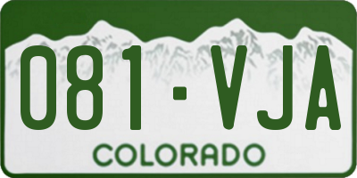 CO license plate 081VJA