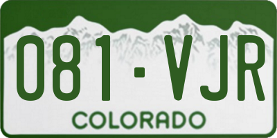 CO license plate 081VJR