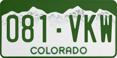 CO license plate 081VKW