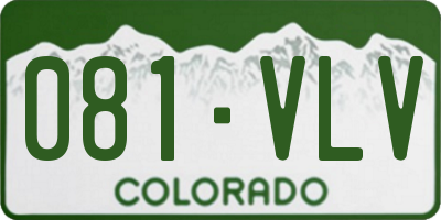 CO license plate 081VLV