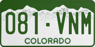CO license plate 081VNM