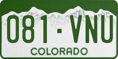 CO license plate 081VNU