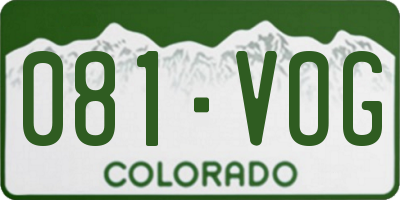 CO license plate 081VOG