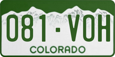 CO license plate 081VOH