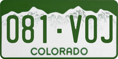 CO license plate 081VOJ
