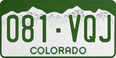 CO license plate 081VQJ