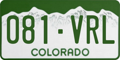 CO license plate 081VRL