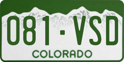 CO license plate 081VSD