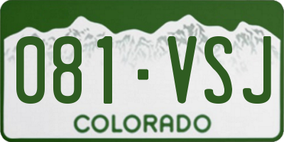 CO license plate 081VSJ