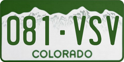 CO license plate 081VSV