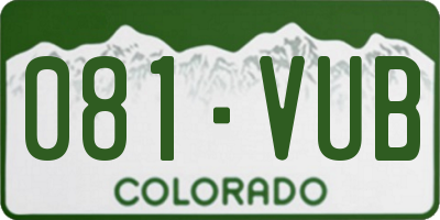 CO license plate 081VUB