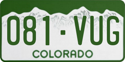 CO license plate 081VUG