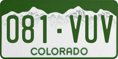 CO license plate 081VUV