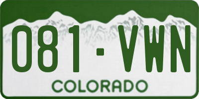 CO license plate 081VWN