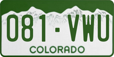 CO license plate 081VWU