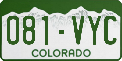 CO license plate 081VYC