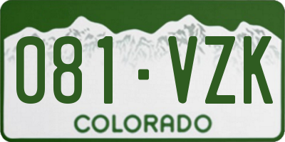CO license plate 081VZK