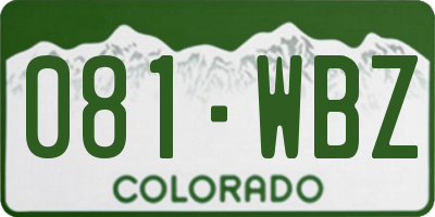 CO license plate 081WBZ