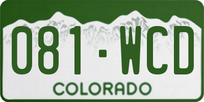 CO license plate 081WCD