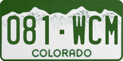 CO license plate 081WCM