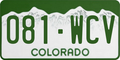 CO license plate 081WCV