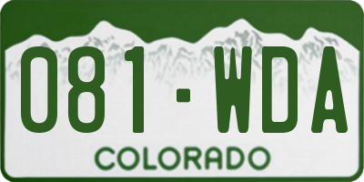 CO license plate 081WDA
