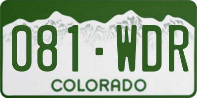 CO license plate 081WDR