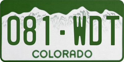 CO license plate 081WDT