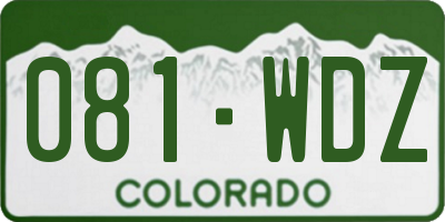 CO license plate 081WDZ