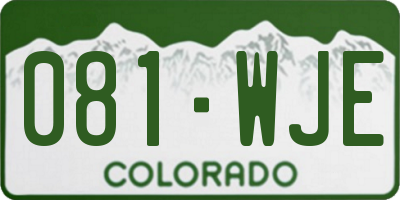 CO license plate 081WJE