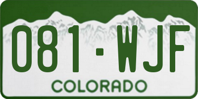 CO license plate 081WJF