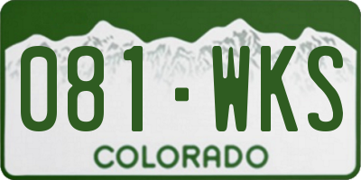 CO license plate 081WKS