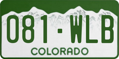 CO license plate 081WLB
