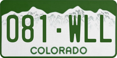 CO license plate 081WLL