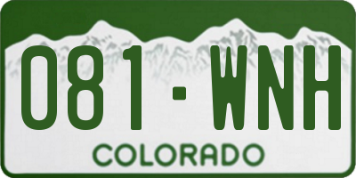 CO license plate 081WNH