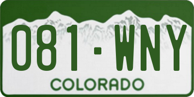 CO license plate 081WNY