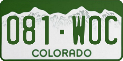 CO license plate 081WOC