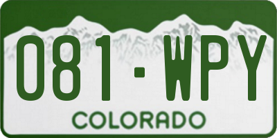 CO license plate 081WPY