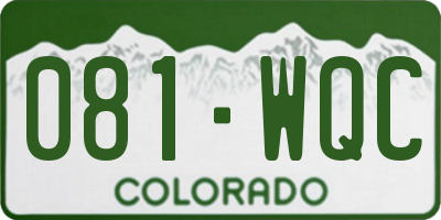 CO license plate 081WQC