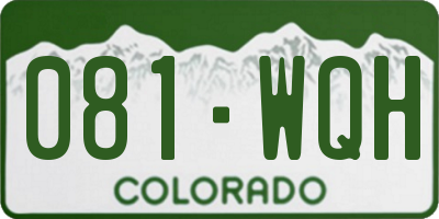 CO license plate 081WQH