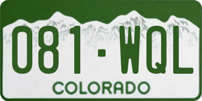 CO license plate 081WQL