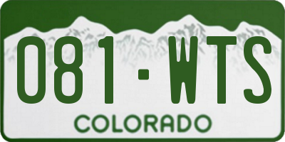 CO license plate 081WTS