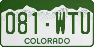 CO license plate 081WTU