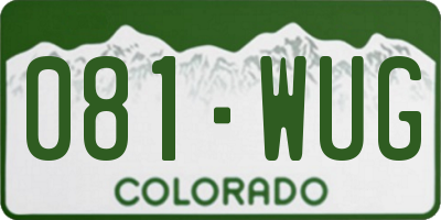 CO license plate 081WUG